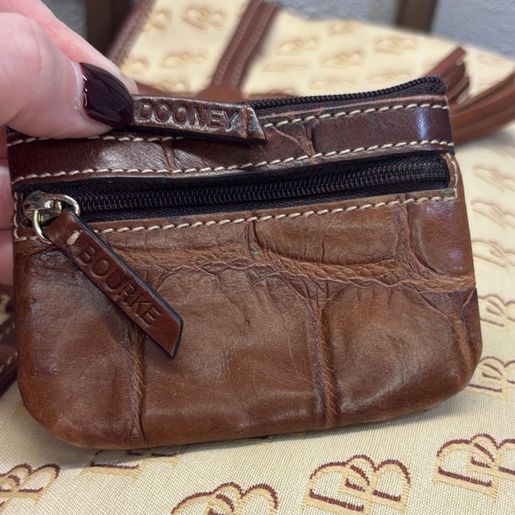 Dooney & Bourke Vintage Signature Tan and Brown Tote with original coin case - Picture 11 of 11